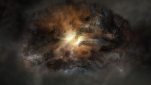 Художественное изображение самой яркой галактики Вселенной, окруженной пылью - اسپوتنیک افغانستان  