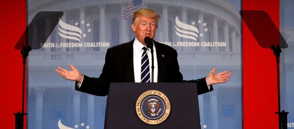U.S. President Donald Trump addresses the Faith and Freedom Coalition’s Road to Majority conference in Washington, U.S., June 8, 2017 U.S. President Donald Trump addresses the Faith and Freedom Coalition’s Road to Majority conference in Washington, U.S., June 8, 2017 - اسپوتنیک افغانستان