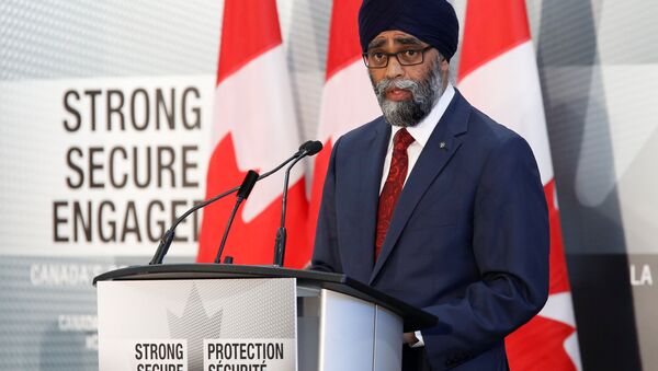 Canada's Defence Minister Harjit Sajjan speaks during a news conference announcing Canada's new defence policy in Ottawa, Ontario, Canada, June 7, 2017. - اسپوتنیک افغانستان  