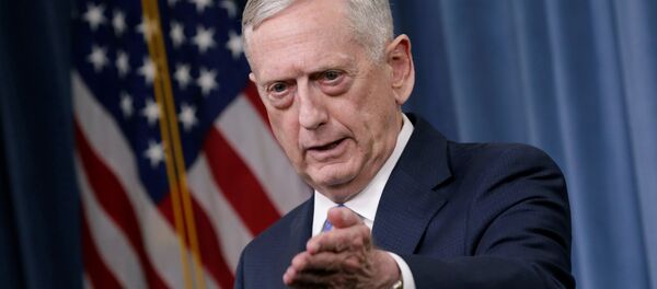 U.S. Defense Secretary James Mattis gestures during a press briefing on the campaign to defeat ISIS at the Pentagon in Washington, U.S., May 19, 2017 U.S. Defense Secretary James Mattis gestures during a press briefing on the campaign to defeat ISIS at the Pentagon in Washington, U.S., May 19, 2017 - اسپوتنیک افغانستان