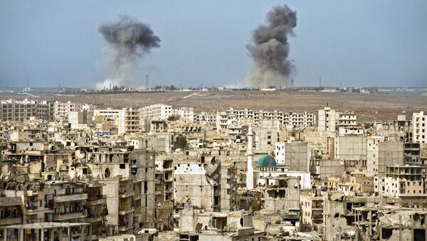 Вид на разрушенные кварталы Алеппо, несколько лет назад  - первый по величине город Сирии. 18.02.2016 - اسپوتنیک افغانستان  