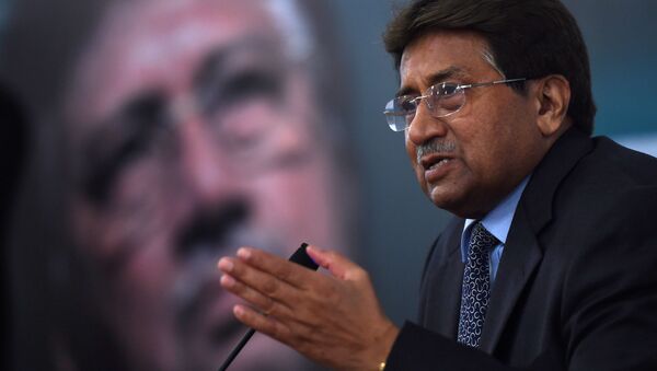Former Pakistani president and military ruler, Pervez Musharraf addresses a youth parliament in Karachi. (File) - اسپوتنیک افغانستان  