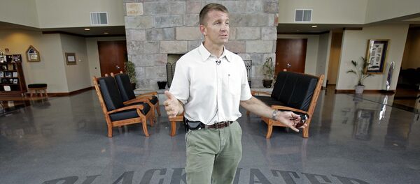 In a July, 21, 2008 file photo, founder and CEO of Blackwater Worldwide Erik Prince is seen at Blackwater's offices in Moyock, N.C. Holland, Mich. native Erik Prince will be talking about his west Michigan roots at a Tulip Time Festival luncheon on Wednesday May 5, 2010 - اسپوتنیک افغانستان  