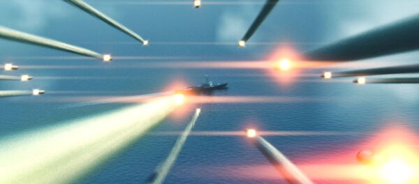 A picture taken from Animation film Battle of Persian Gulf II depicts an armed confrontation between Iran's Revolutionary Guards and the U.S. Navy A picture taken from Animation film Battle of Persian Gulf II depicts an armed confrontation between Iran's Revolutionary Guards and the U.S. Navy - اسپوتنیک افغانستان