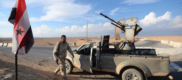 Hezbollah fighters at the front-line of the Syrian Arab Army near Palmyra–Homs road - اسپوتنیک افغانستان  