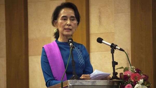 Aung San Suu Kyi, Prêmio Nobel da Paz em 1991 e líder da oposição de Mianmar. - اسپوتنیک افغانستان  
