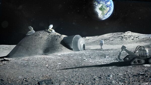 Художественное изображение космической базы на Луне - اسپوتنیک افغانستان  