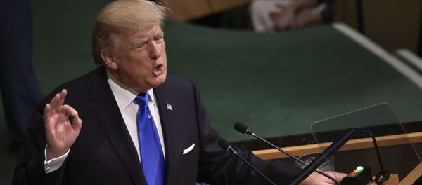 Президент США Дональд Трамп выступает на заседании Генеральной Ассамблеи ООН в Нью-Йорке Президент США Дональд Трамп выступает на заседании Генеральной Ассамблеи ООН в Нью-Йорке - اسپوتنیک افغانستان