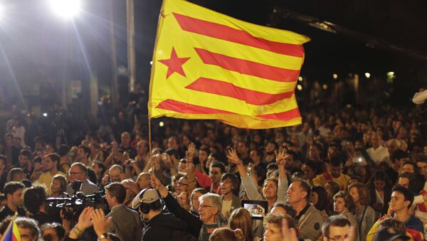 Сторонники независимости Каталонии в Барселоне - اسپوتنیک افغانستان  