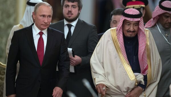 ولادیمیر پوتین رئیس جمهور و سلمان بن عبدالعزیز آل سعود پادشاه  عربستان - اسپوتنیک افغانستان  