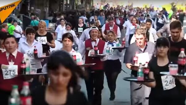 Waiter Race In Buenos Aires - اسپوتنیک افغانستان  