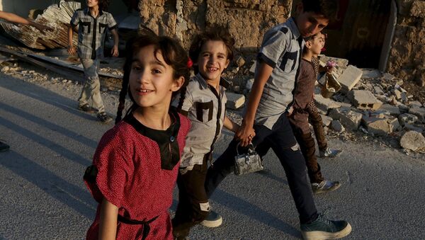 برگشت کودکان سوریه به شهر جبر بعد از تجلیل عید فطر - اسپوتنیک افغانستان  