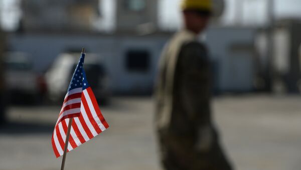 US flag is pictured in Bagram Air Base. (File) - اسپوتنیک افغانستان  