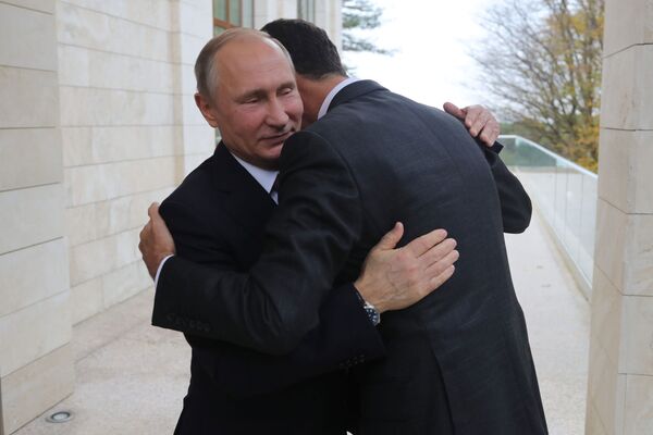 رئیس جمهور روسیه ولادیمیر پوتین و رئیس جمهور سوریه، بشار اسد - اسپوتنیک افغانستان  