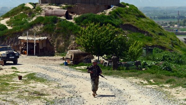 Солдат афганской национальной армии патрулирует местность в провинции Кундуз в Афганистане - اسپوتنیک افغانستان  