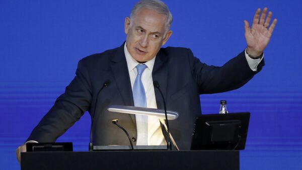 Israeli Prime Minister Benjamin Netanyahu gives an address at the London Stock Exchange in the City of London, Friday, Nov. 3, 2017. - اسپوتنیک افغانستان  
