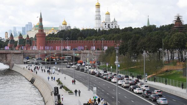 Вид на набережную Москвы-реки, Большой Москворецкий мост и Московский кремль - اسپوتنیک افغانستان  