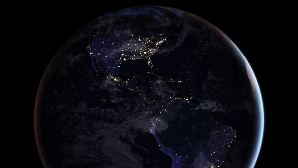 Ночная карта полушария Земли - اسپوتنیک افغانستان  