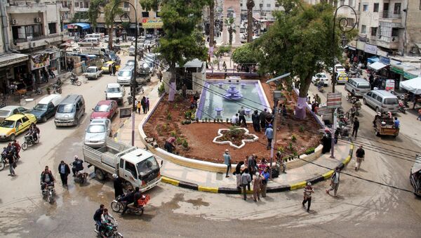 A picture taken on May 24, 2017 shows a general view of a square in the northern Syrian city of Idlib - اسپوتنیک افغانستان  