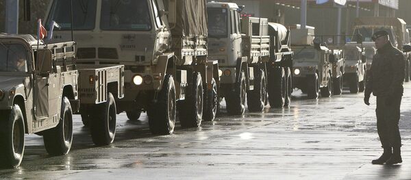 توقف کاروان تجهیزات ارتش امریکا در آلمان توقف کاروان تجهیزات ارتش امریکا در آلمان - اسپوتنیک افغانستان