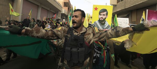 Курдские силы самообороны в сирийском городе Амуда - اسپوتنیک افغانستان  