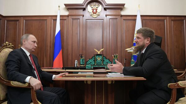 Президент РФ Владимир Путин и глава Чеченской Республики Рамзан Кадыров - اسپوتنیک افغانستان  
