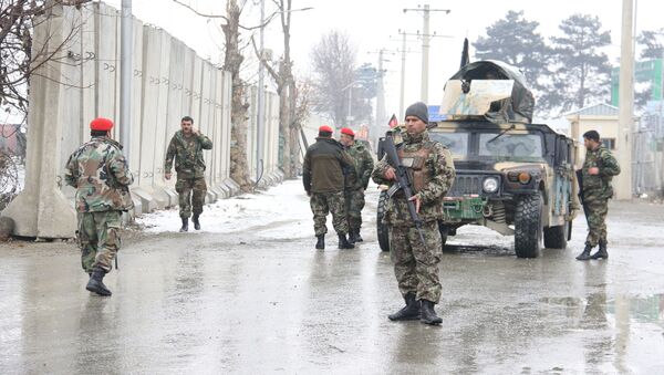 Военные на месте нападения на военную академию в Кабуле - اسپوتنیک افغانستان  