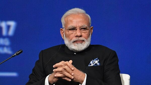 Премьер-министр Индии Нарендра Моди на пленарном заседании Санкт-Петербургского международного экономического форума 2017 - اسپوتنیک افغانستان  
