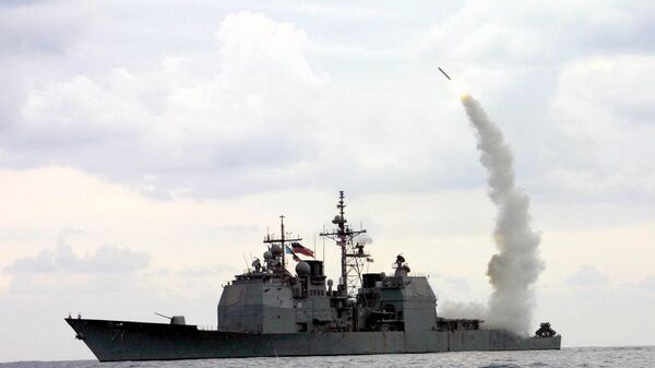 Запуск ракеты Томагавк с американского крейсера USS Cape St. George - اسپوتنیک افغانستان  