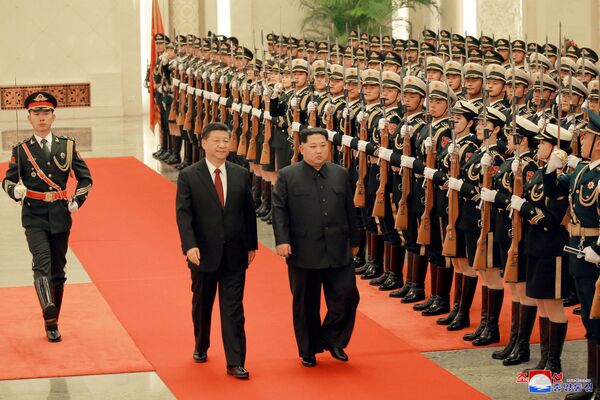 استقبال رئیس جمهور چین از کیم جونگ اون - اسپوتنیک افغانستان  