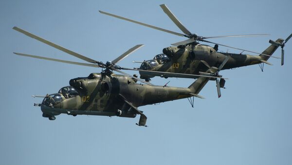 استفاده از هلیکوپترهای جنگی در عملیات حفظ صلح در قره باغ + ویدیو - اسپوتنیک افغانستان  