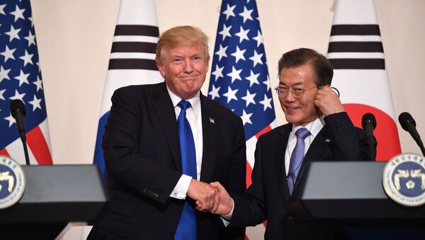 ترامپ با رهبر کوریای جنوبی در کاخ سفید دیدار کرد - اسپوتنیک افغانستان  