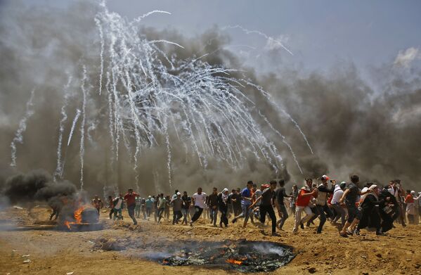 درگیری مردم فلسطین با نظامیان اسرائیلی در غزه - اسپوتنیک افغانستان  
