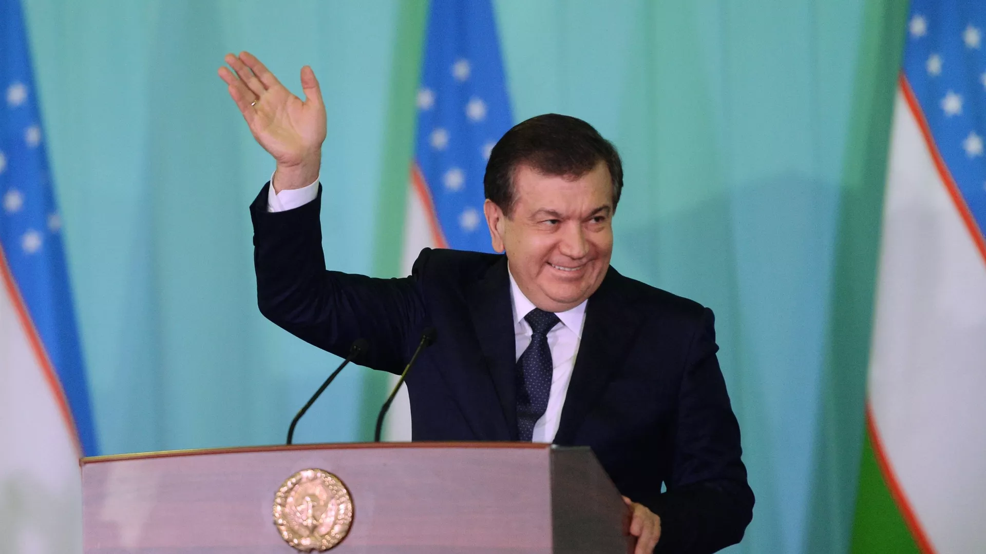 Uzbek Prime Minister and Acting President Shavkat Mirziyoyev, winner of the presidential election in Uzbekistan