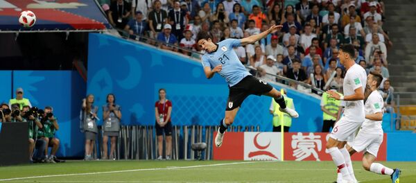 World Cup - Round of 16 - Uruguay vs Portugal - Fisht Stadium, Sochi, Russia - June 30, 2018 Uruguay's Edinson Cavani scores their first goal World Cup - Round of 16 - Uruguay vs Portugal - Fisht Stadium, Sochi, Russia - June 30, 2018 Uruguay's Edinson Cavani scores their first goal - اسپوتنیک افغانستان