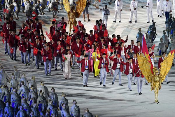 هیئات ویتنامی در مراسم افتتاح بازی‌های آسیایی 2018 در اندونیزیا - اسپوتنیک افغانستان  