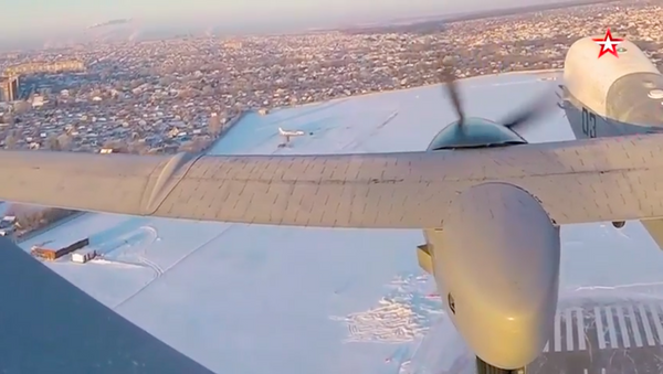 پرواز طیارهٔ بدون سرنشین سنگین روسی + ویدیو - اسپوتنیک افغانستان  