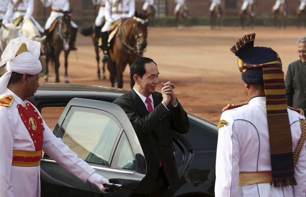 تران دای کوانگ، رئیس جمهور ویتنام در حال بازدید از هند - اسپوتنیک افغانستان  