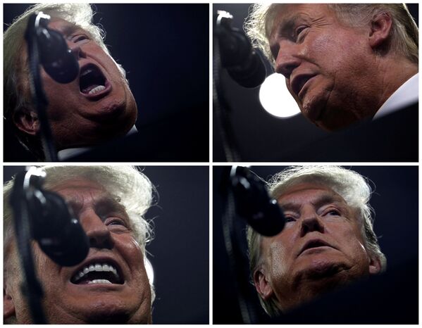 دونالد ترامپ، رئیس جمهور امریکا در جریان سخرانی در جانسون سیتی، ایالات متحده امریکا - اسپوتنیک افغانستان  