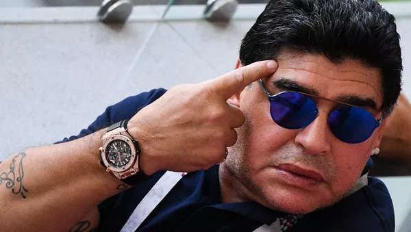 Diego Maradona durante el mundial 2018 - اسپوتنیک افغانستان  