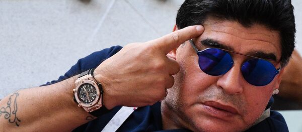 Diego Maradona durante el mundial 2018 Diego Maradona durante el mundial 2018 - اسپوتنیک افغانستان