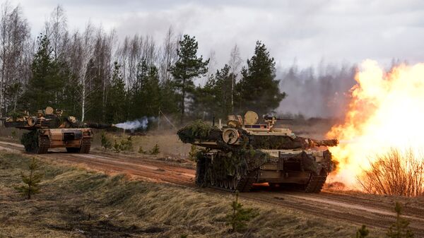 Танки M1 Abrams на международных военных учениях Summer Shield XIV в Латвии - اسپوتنیک افغانستان  
