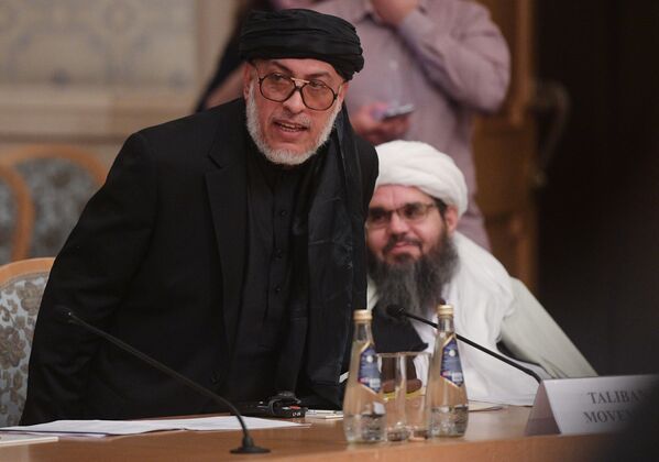 شیرمحمد عباس استانکزی، رئیس دفتر سیاسی طالبان در قطر – نشست صلح افغانستان در مسکو - اسپوتنیک افغانستان  