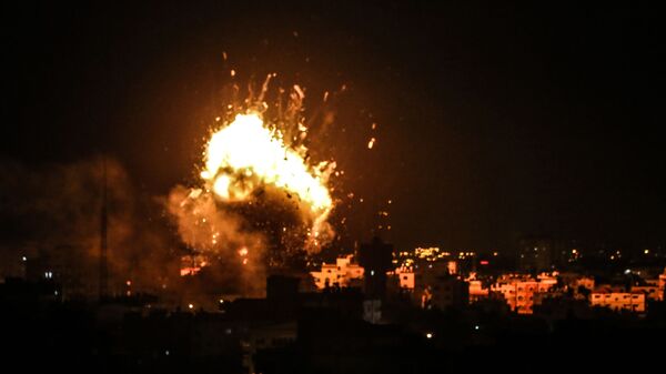 Ракетный удар Израиля по территории сектора Газа - اسپوتنیک افغانستان  