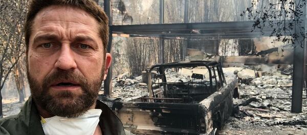 جرارد باتلر، بازیگر در مقابل خانه سوخته خود در نتیجه آتش سوزی های طبیعی در کالیفرنیا جرارد باتلر، بازیگر در مقابل خانه سوخته خود در نتیجه آتش سوزی های طبیعی در کالیفرنیا - اسپوتنیک افغانستان