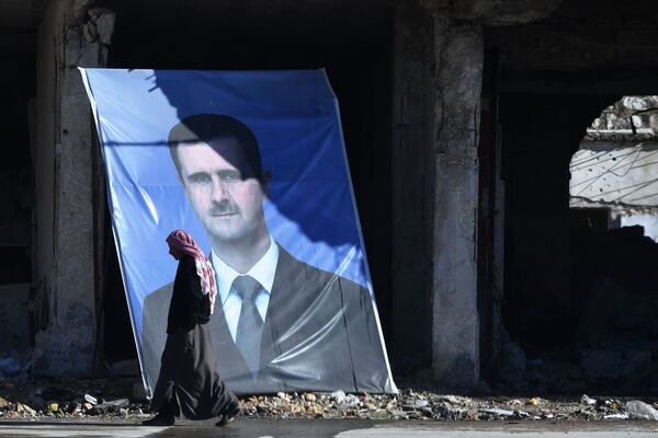 تصویر بشار اسد، رئیس جمهور سوریه در حومه شهر حلب - اسپوتنیک افغانستان  