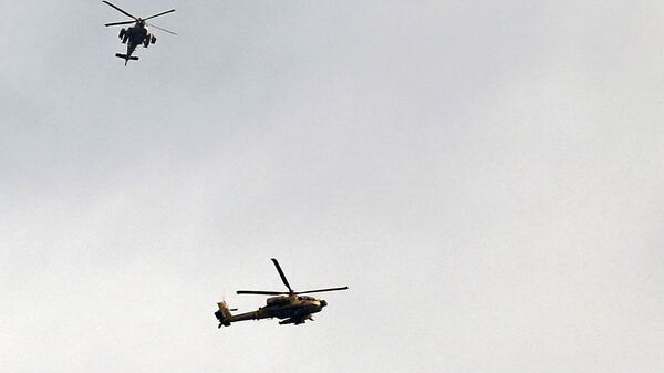 Вертолеты ВВС Израиля над Сектором Газа  - اسپوتنیک افغانستان  