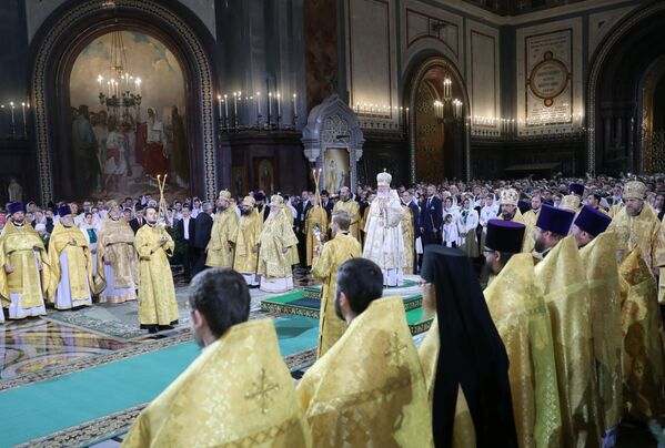 اسقف اعظم مسکو و کل روسیه در کلیسای مسیح  ناجی در مسکو - اسپوتنیک افغانستان  