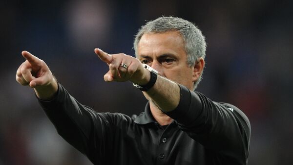 Head coach of Real Jose Mourinho after the end of the return 1/8 UEFA Champions League 2011/12 match between football clubs Real (Spain, Madrid) and CSKA Moscow (Russia). (File) - اسپوتنیک افغانستان  