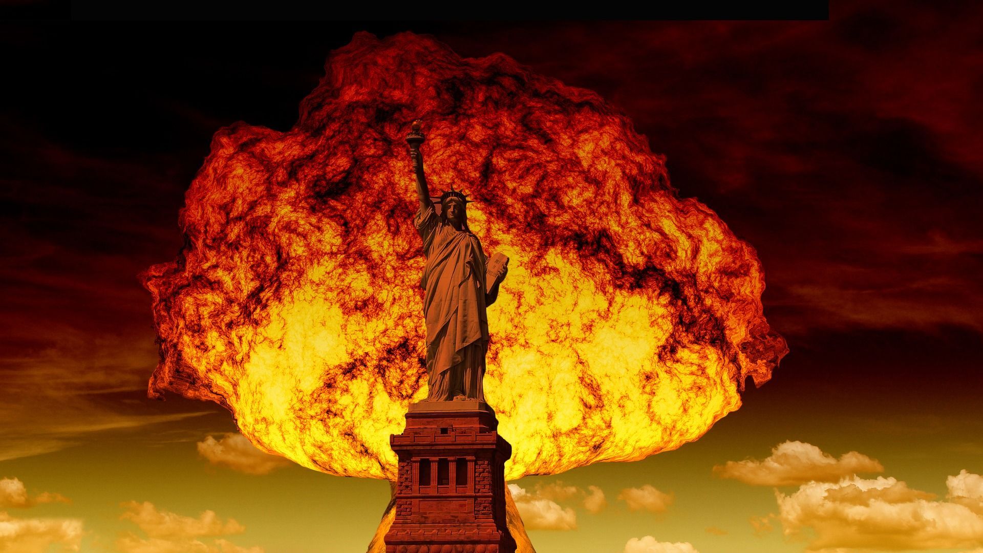 Ядерный взрыв на фоне статуи Свободы в Нью-Йорке - اسپوتنیک افغانستان  , 1920, 03.11.2022